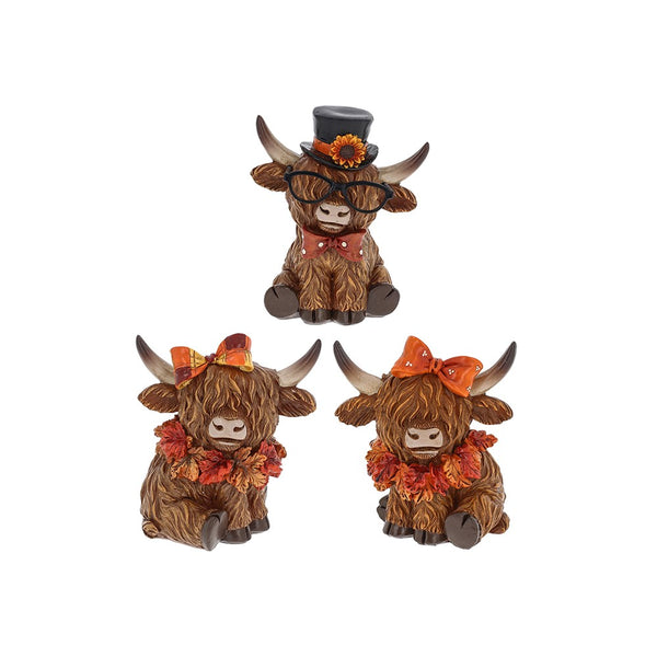 Small Autumn Highland Coo / Cow Ornament