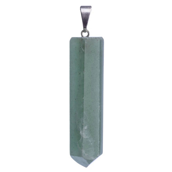 Aventurine Polished Point Silver Plated Pendant