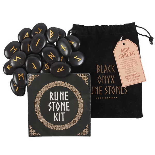 Black Onyx Viking Rune Stones