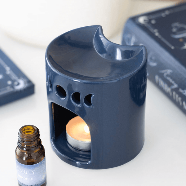 Blue Crescent Moon Oil Burner