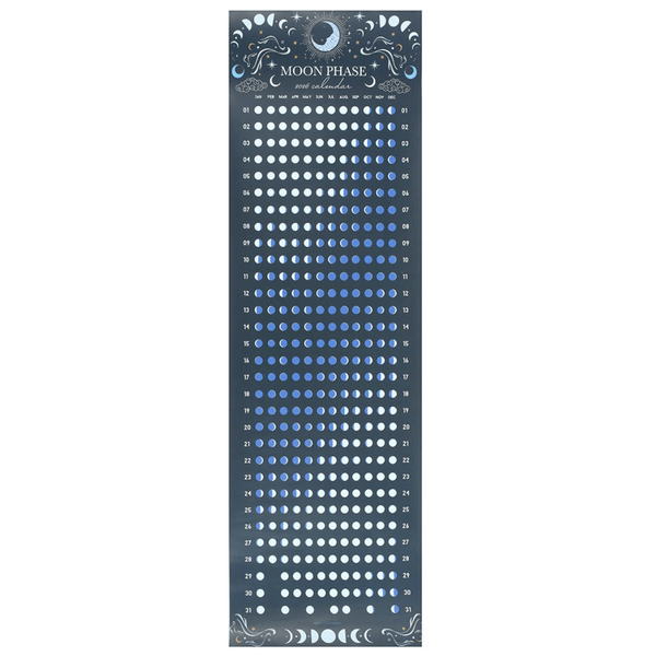 2026 Blue Moon Phase Calendar Poster