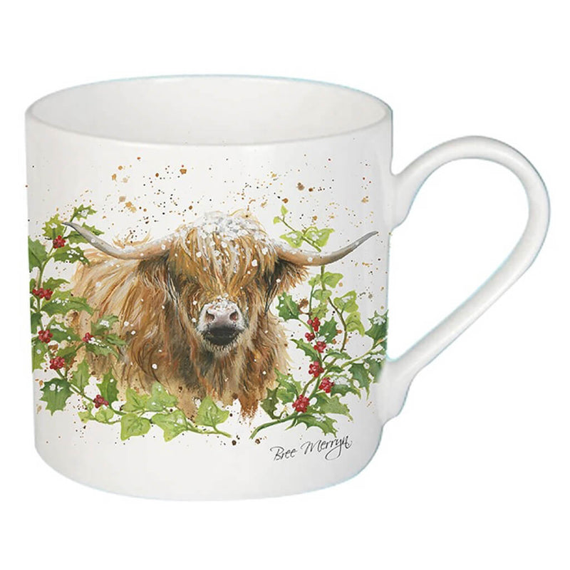 Logan Highland Cow Christmas Mug by Bree Merryn