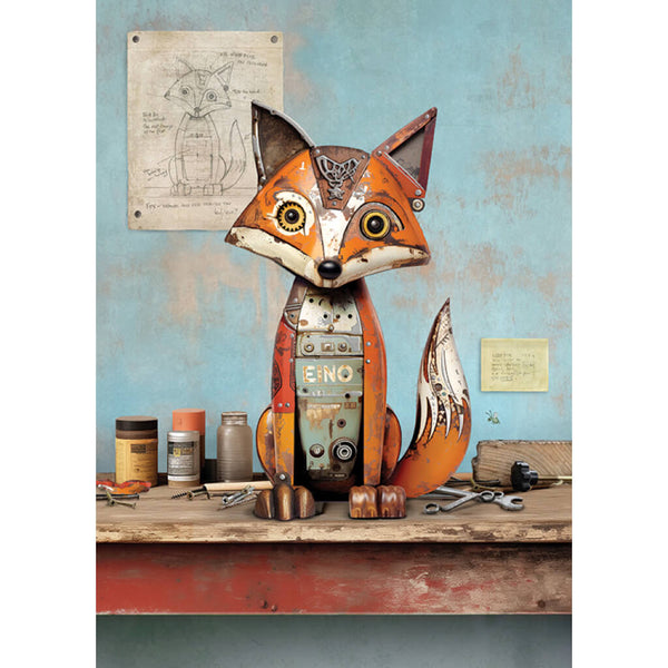 Bug Art Scrap Fox Greetings Card