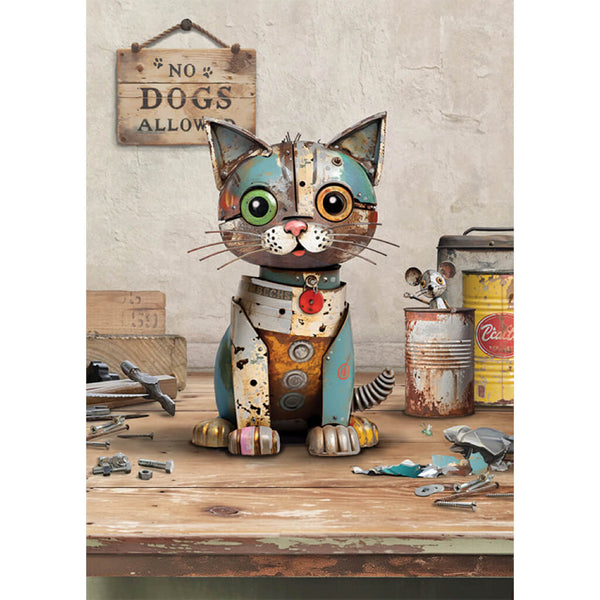 Bug Art Scrap Kitten Greetings Card