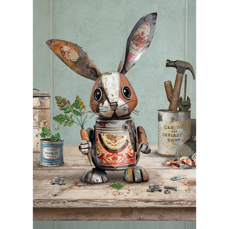 Bug Art Scrap Rabbit Greetings Card