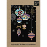 Bug Art Patterned Baubles Christmas Card