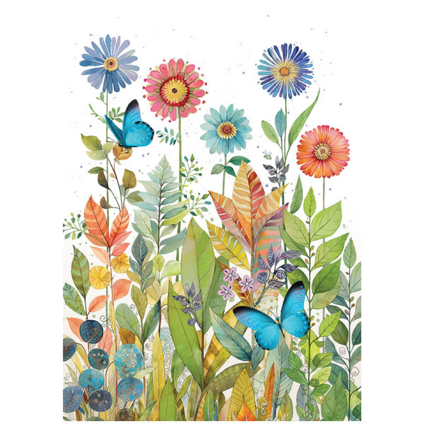 Bug Art Butterfly Flowers Greetings Card