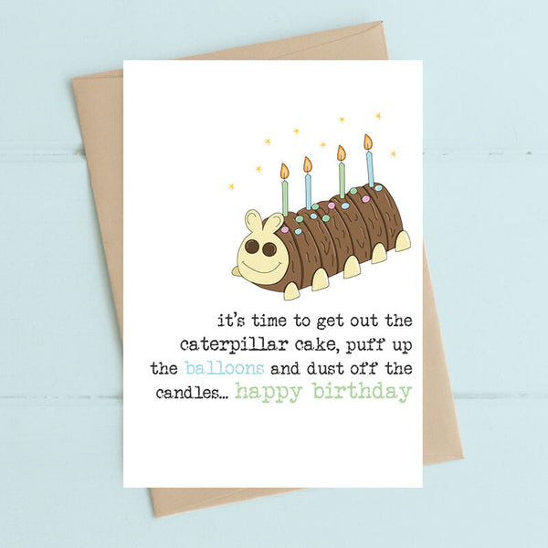 Caterpillar Cake Greeting Card