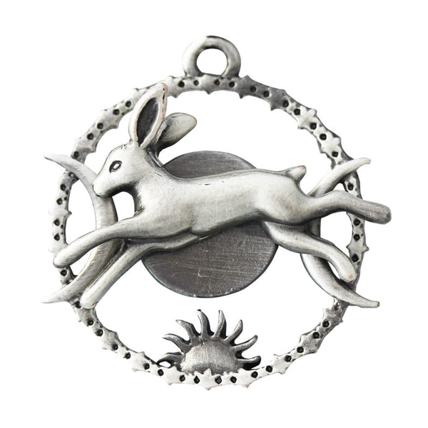Celestial Hare Greenwood Pendant
