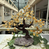 Citrine Bonsai Tree on an Amethyst Bed