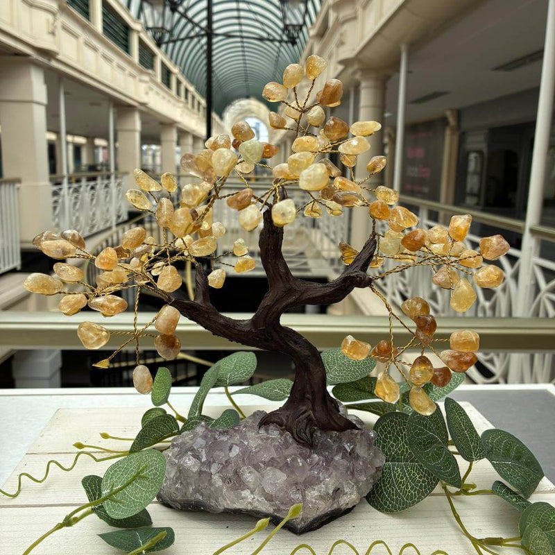 Citrine Bonsai Tree on an Amethyst Bed