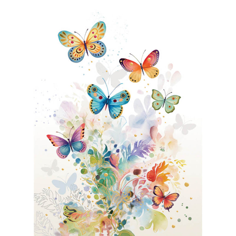 Bug Art Colourful Butterflies Greetings Card