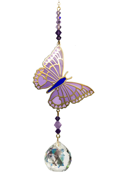 Crystal Dreams Butterfly Purple Emperor Sun Catcher