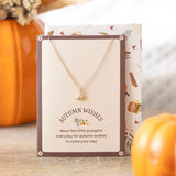 Autumn Wishes Pumpkin Necklace Card