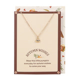 Autumn Wishes Pumpkin Necklace Card