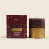 Sacred Forest Gold Half Dipped Pillar Candle