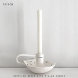East of India Porcelain Candle Holder - Dream