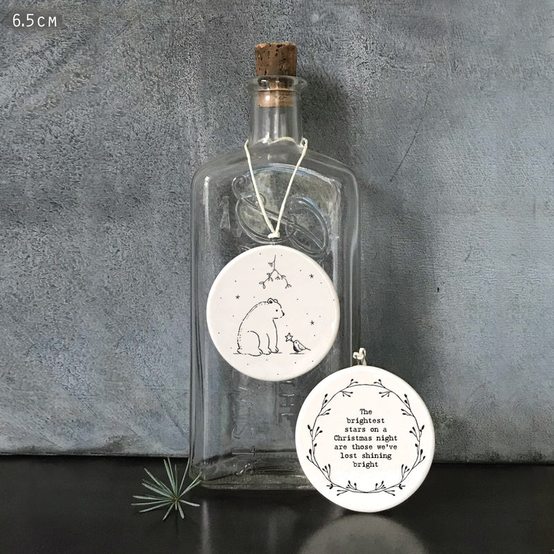 Flat Porcelain Bauble - Brightest Stars