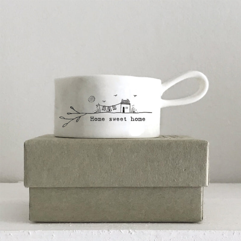 East of India Handled Tealight Holder Home Sweet Home