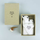 East of India Porcelain Animal Couple Ornament - Bears