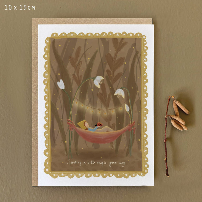 East of India Woodland Folk Greetings Card - Sending a Little Magic