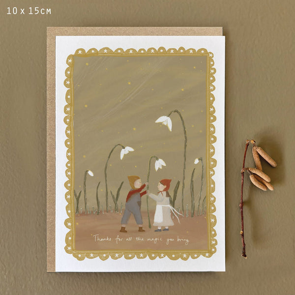 East of India Woodland Folk Greetings Card - Thanks For All The Magic