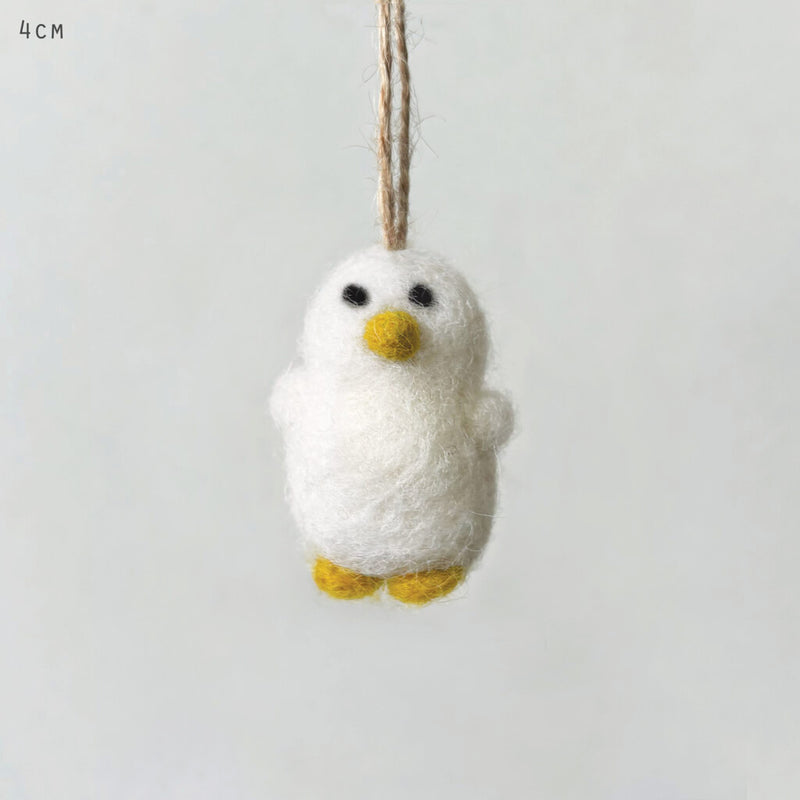 Felted Fluffy Chick Hanging Decoration