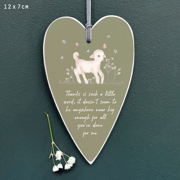 East of India Meadow Friends Heart Tag - Lamb
