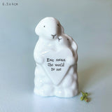 East of India Porcelain Animal Couple Ornament - Sheep