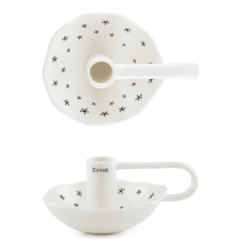 East of India Porcelain Candle Holder - Dream