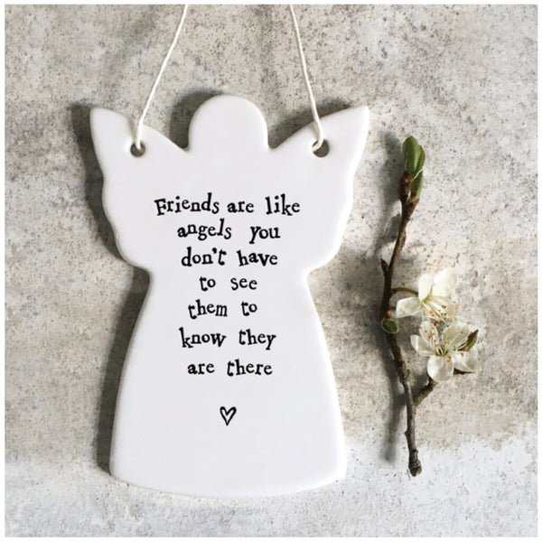 East of India Porcelain Hanging Angel - Friends