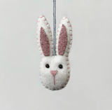 East of India Small Hanging Rabbit Head - Cream