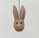 East of India Small Hanging Rabbit Head Decoration - Brown