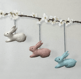 East of India Small Cream Sitting Rabbit Hanging Decoration