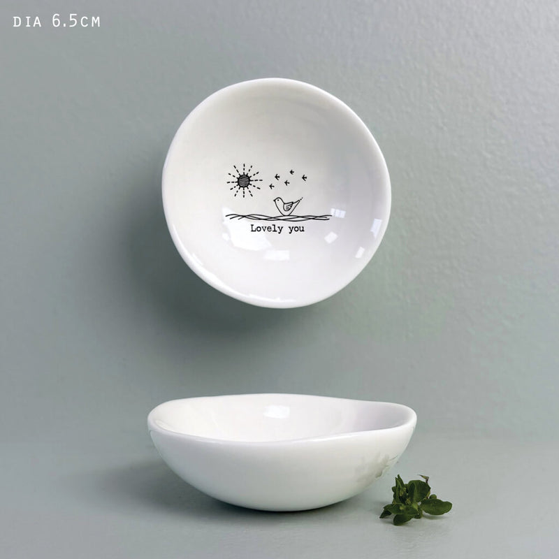 East of India Small Ceramic Wobbly Bowl - Lovely You