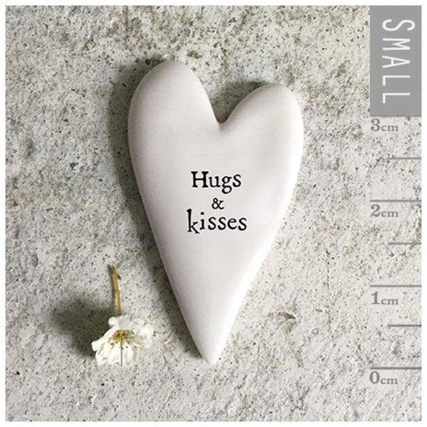East of India Tiny Heart Token - Hugs & Kisses