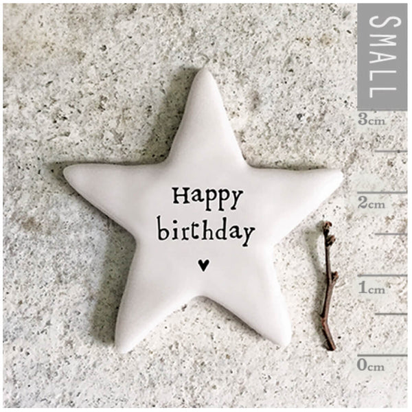 East of India Tiny Star Token - Happy Birthday