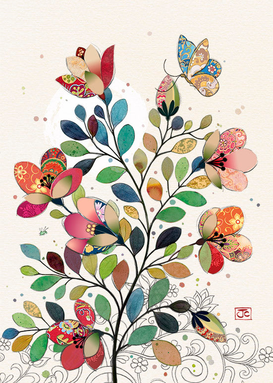 Bug Art Exotic Bush Greetings Card