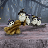 Feathered Broomstick Owl Figurine