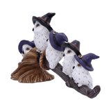 Feathered Broomstick Owl Figurine