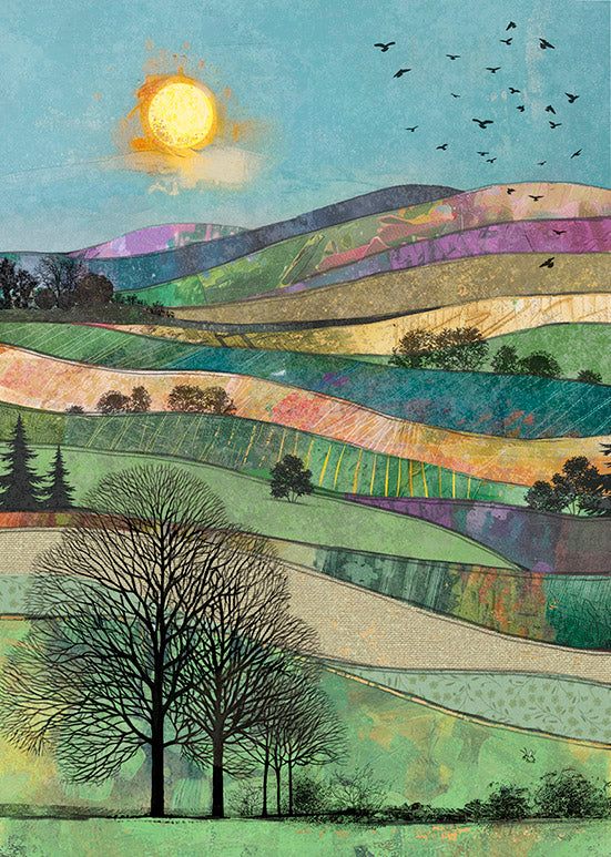 Bug Art Fields Greetings Card