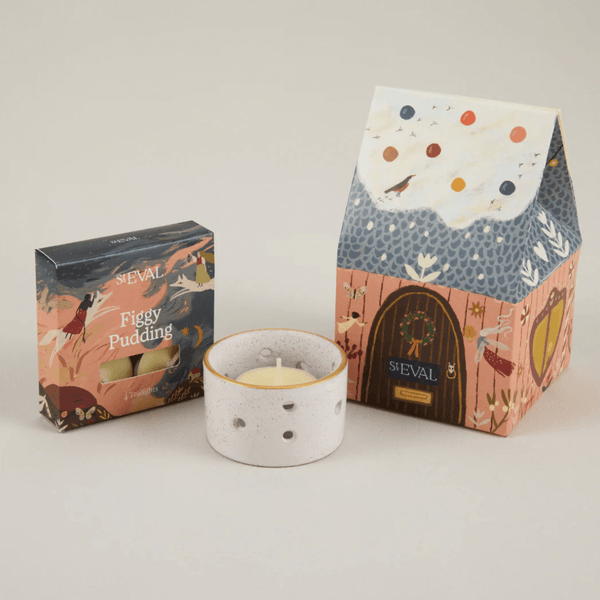 Figgy Pudding Christmas Cottage Candle Gift Set