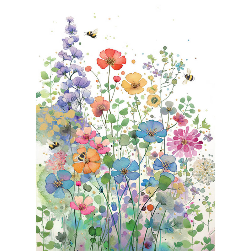 Bug Art Floral Meadow Greetings Card