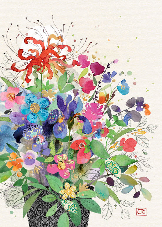 Bug Art Floral Mix Greetings Card