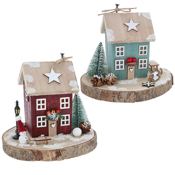 Folk Art Christmas Cottage Large Decoration
