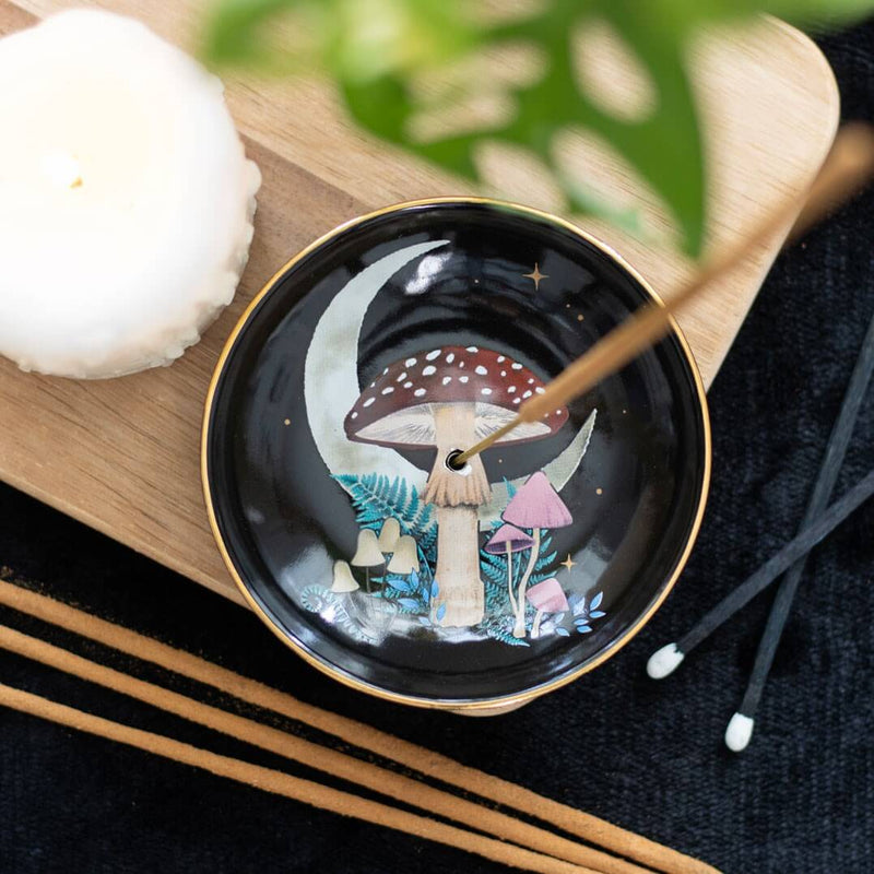 Forest Mushroom Round Incense Holder