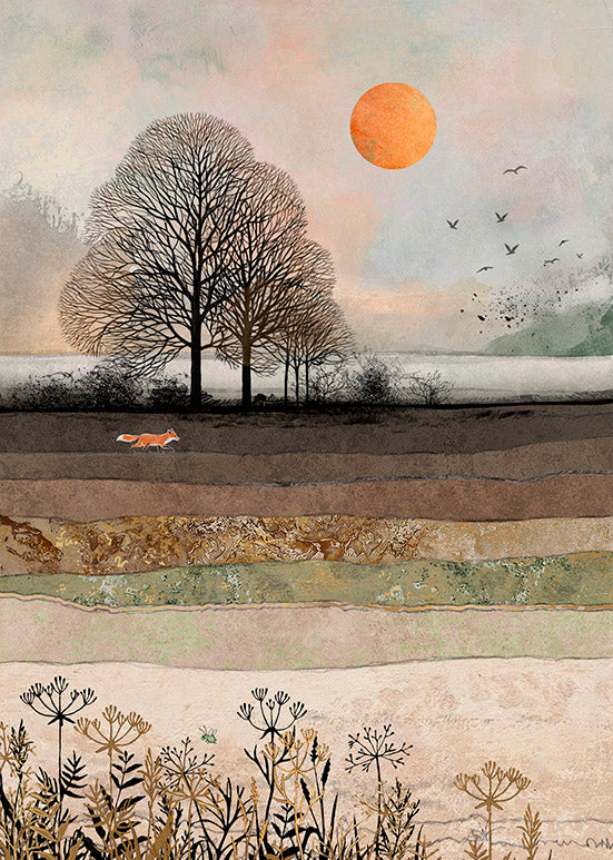 Bug Art Fox Field Greetings Card