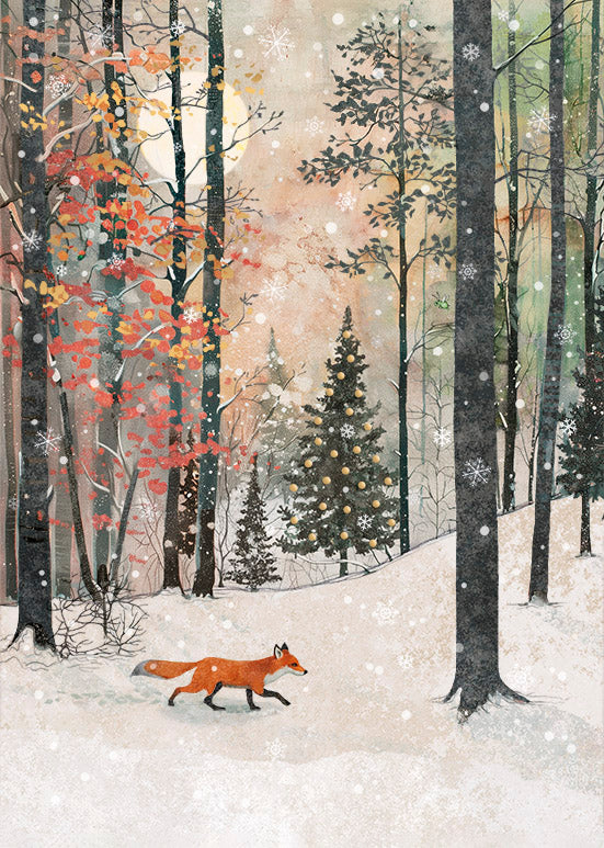 Bug Art Fox Stroll Christmas Card