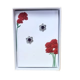 Garnet Flower Stud Earrings