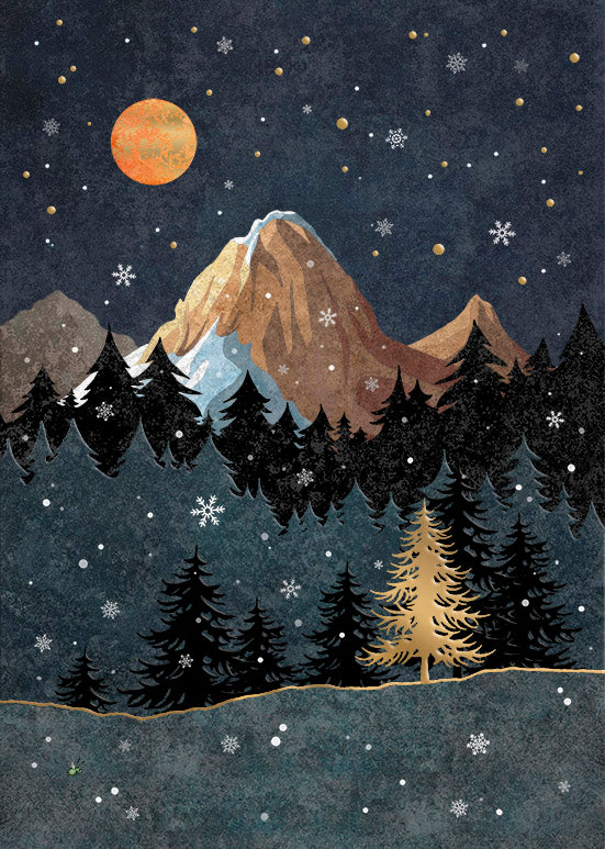 Bug Art Gold Tree Christmas Card